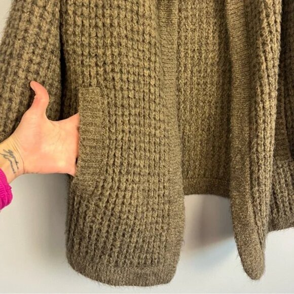 Magaschoni Mohair Wool Knit Cardigan Coat Cowl Neck One Button Sweater Jacket - Picture 3 of 8